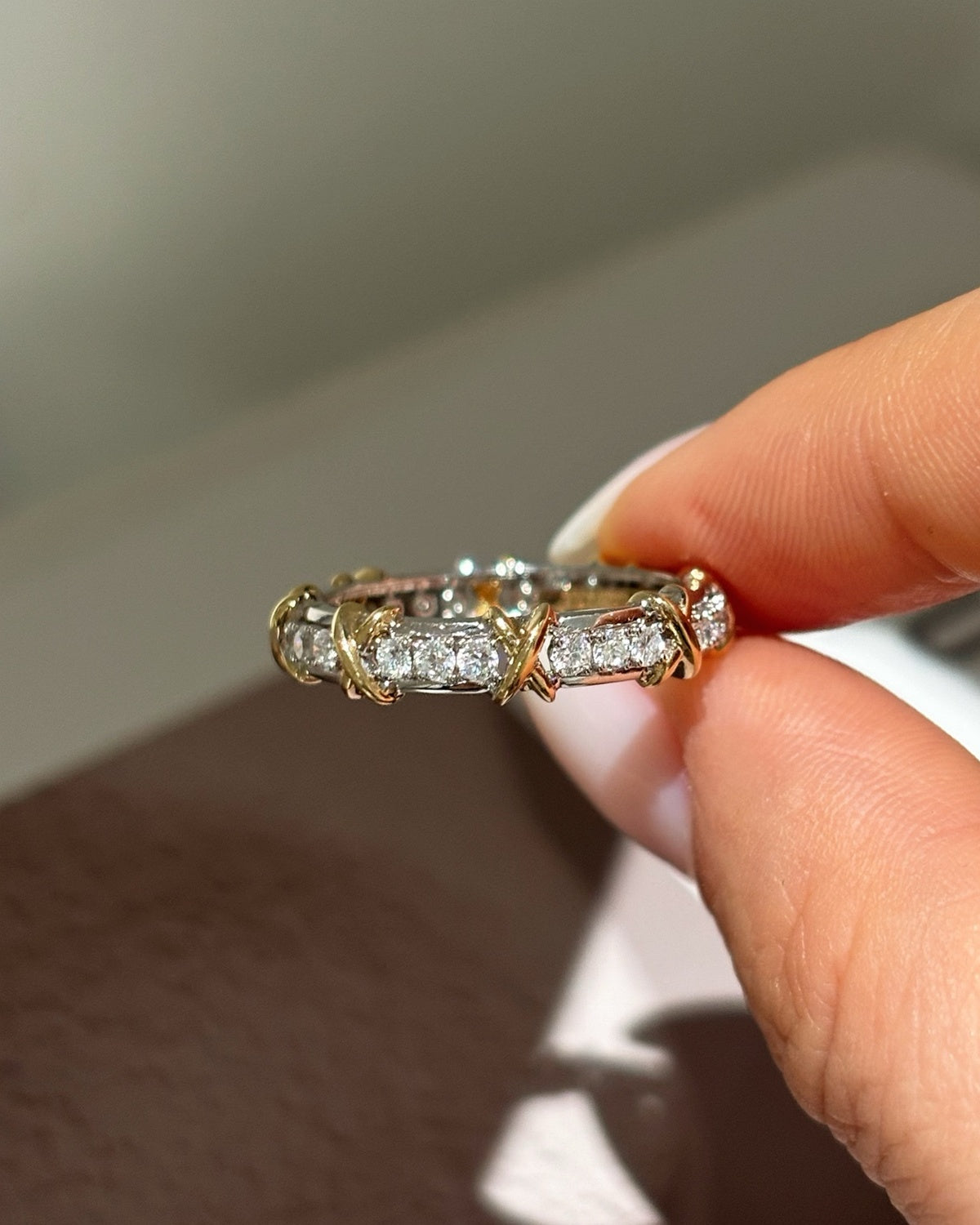 X Lattice Eternity Ring by MONICONIC