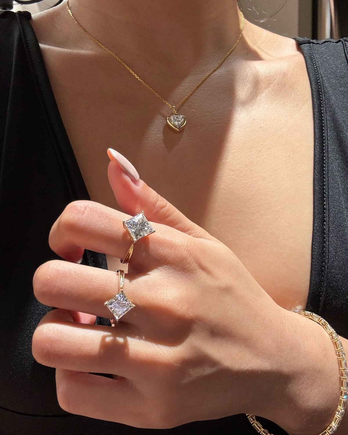 Prism Square Solitaire Ring by MONICONIC