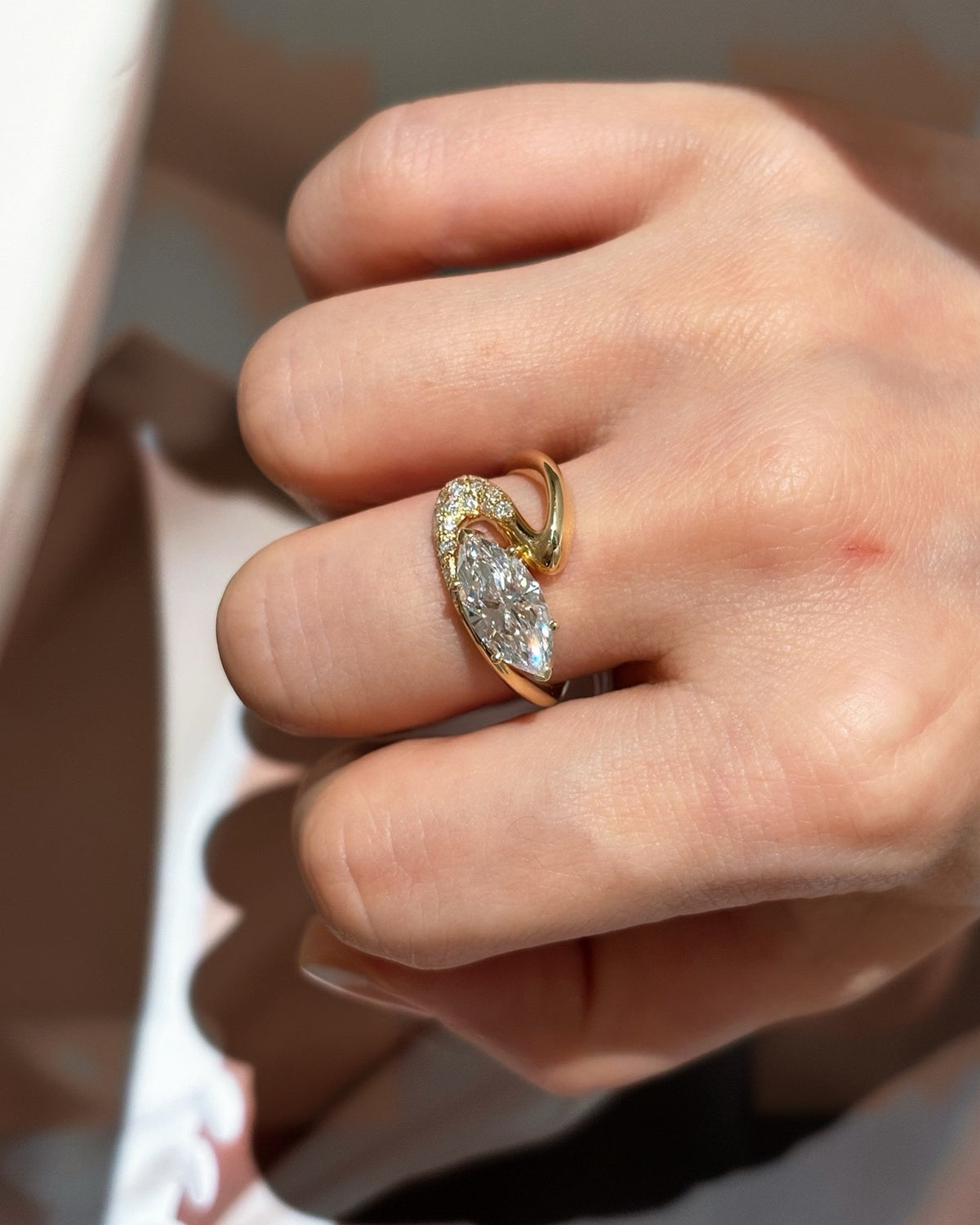 Ribbon Marquise Ring by MONICONIC