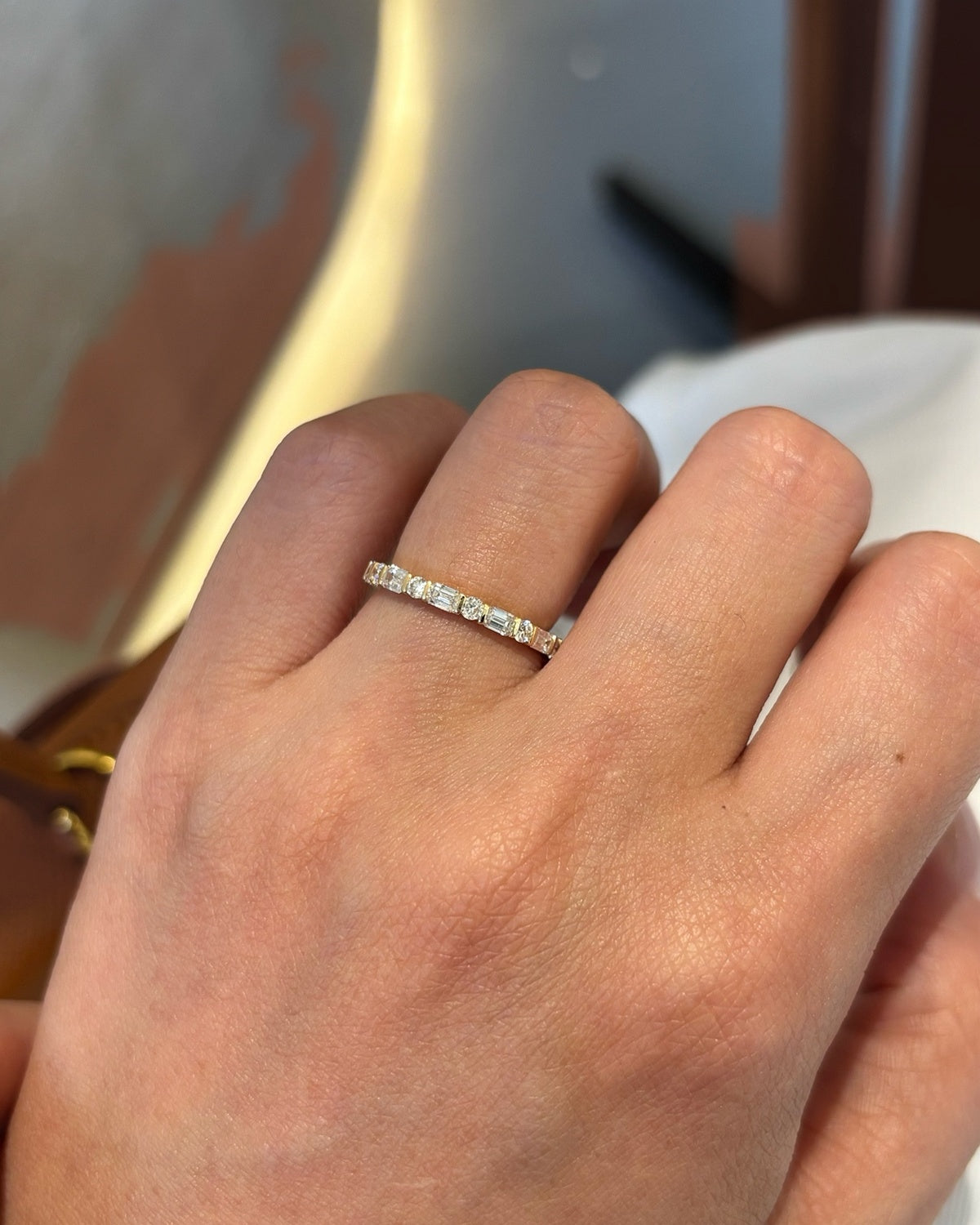 Baguette Mosaic Ring by MONICONIC