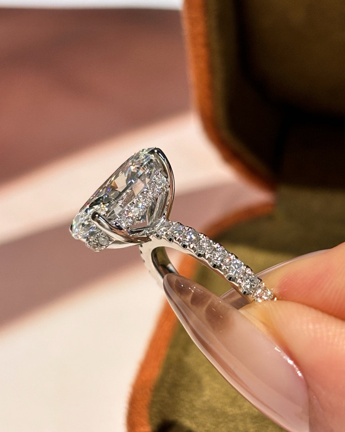Oval Pavé Solitaire Ring by MONICONIC