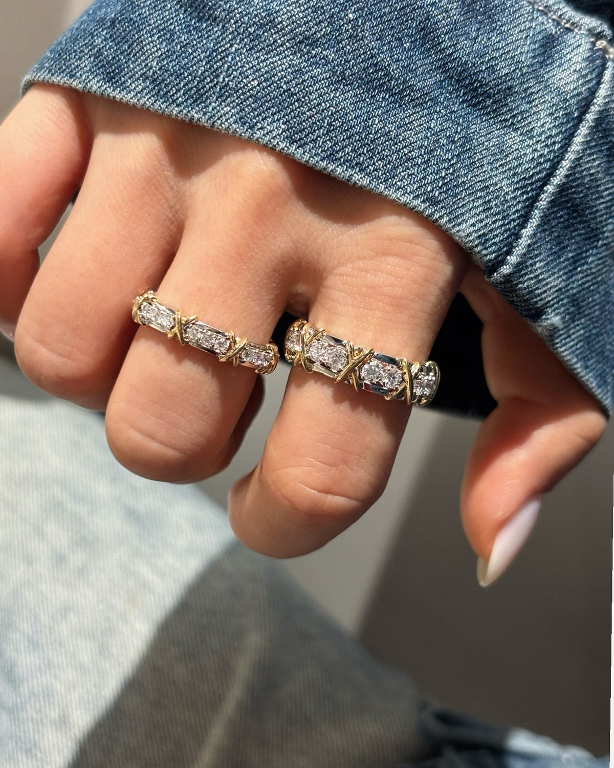 X Lattice Eternity Ring by MONICONIC