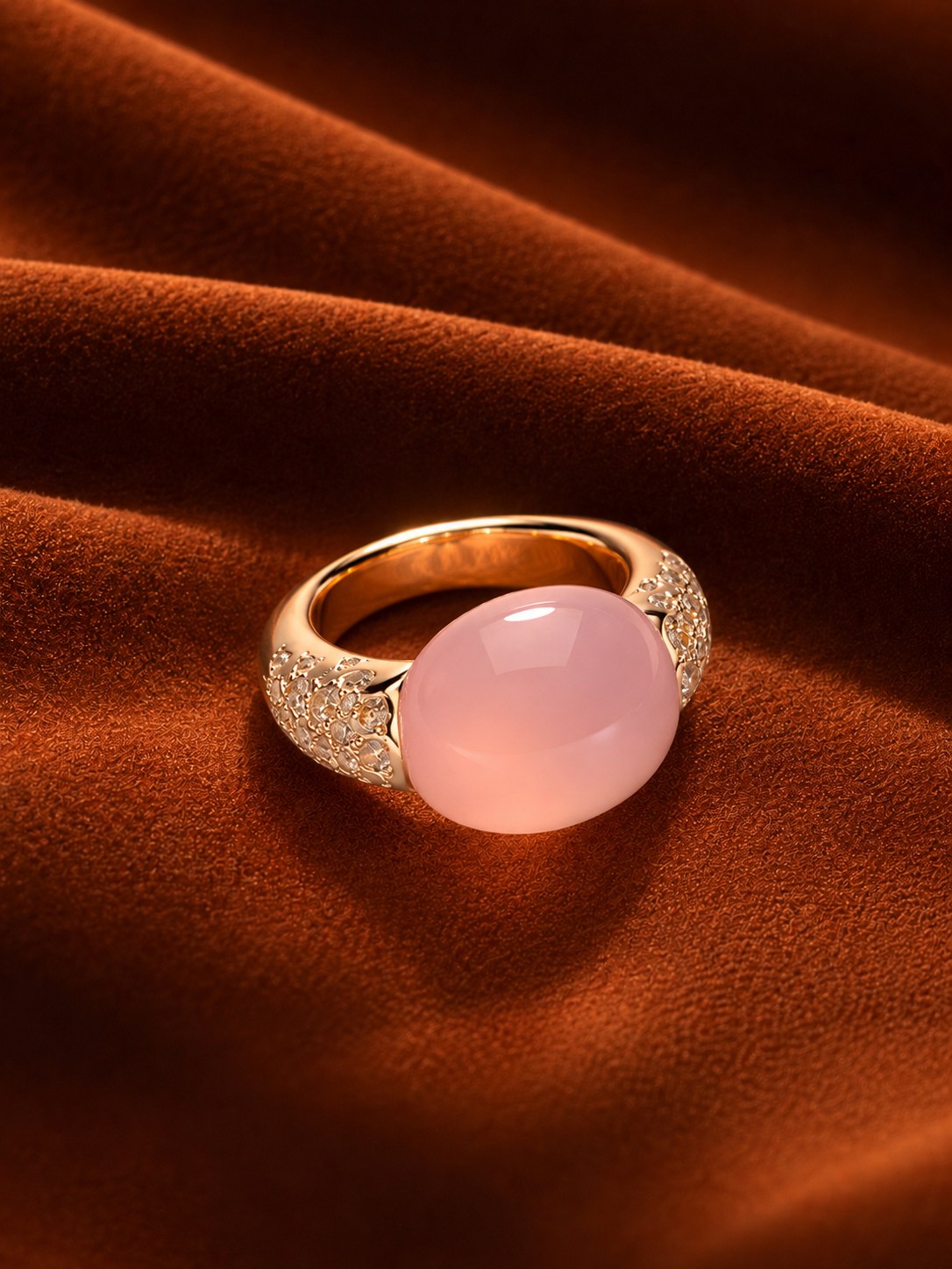Blush Dome Crystal Ring by MONICONIC