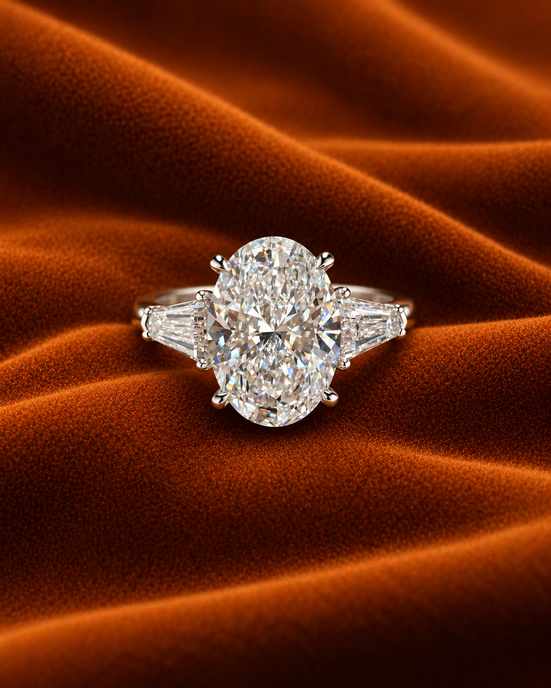Oval Tapered Baguette Ring by MONICONIC