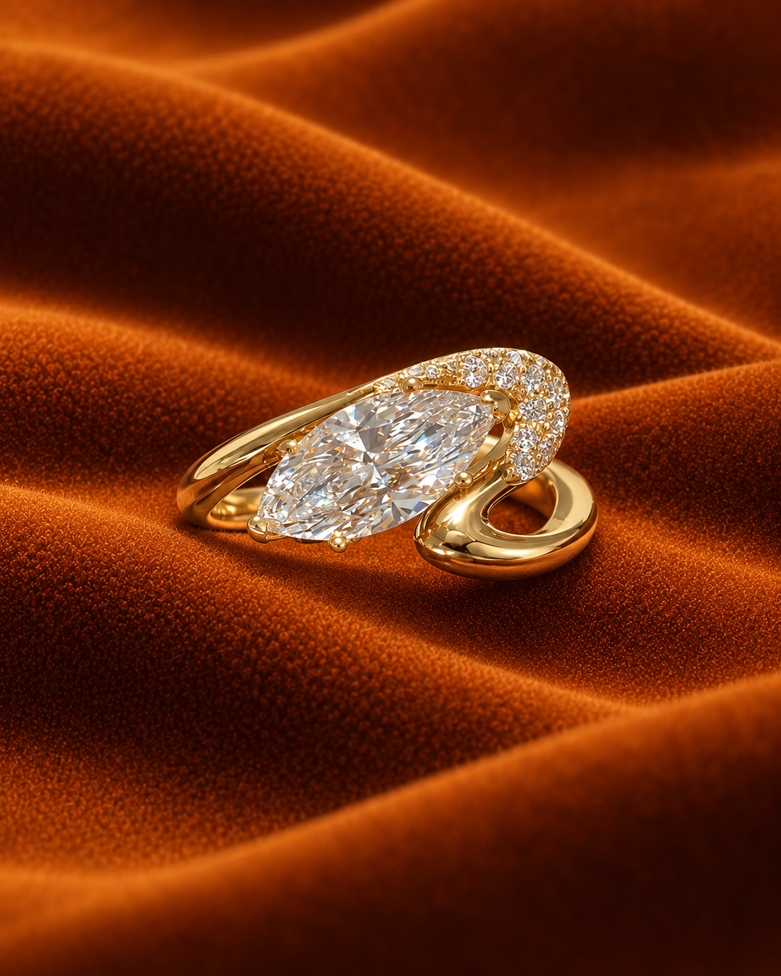 Ribbon Marquise Ring by MONICONIC