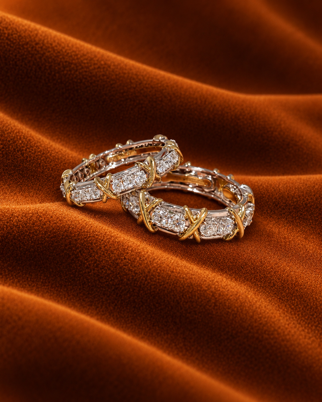X Lattice Eternity Ring by MONICONIC