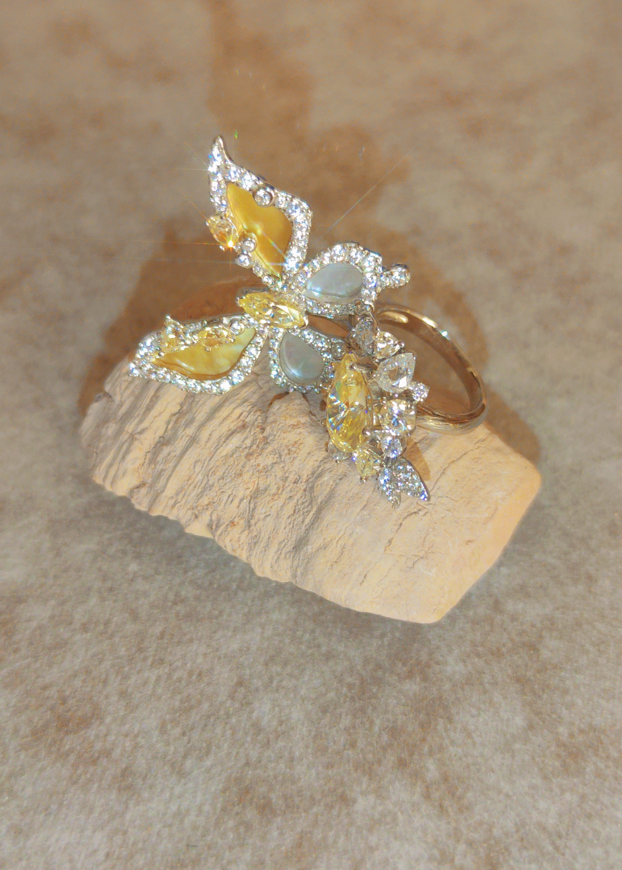 Butterfly Bloom Ivy Ring
