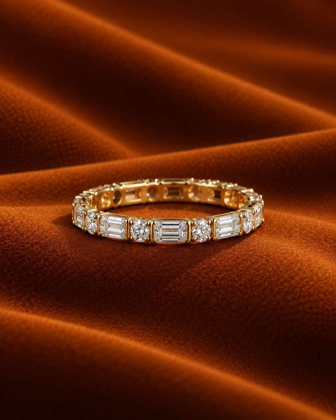 Baguette Mosaic Ring by MONICONIC