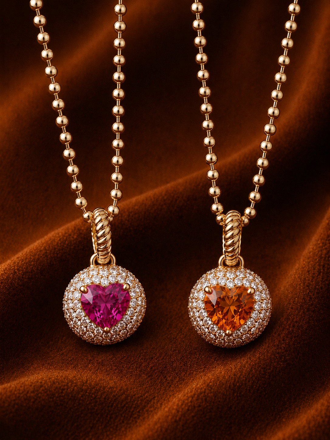 Heart Halo Gemstone Necklace