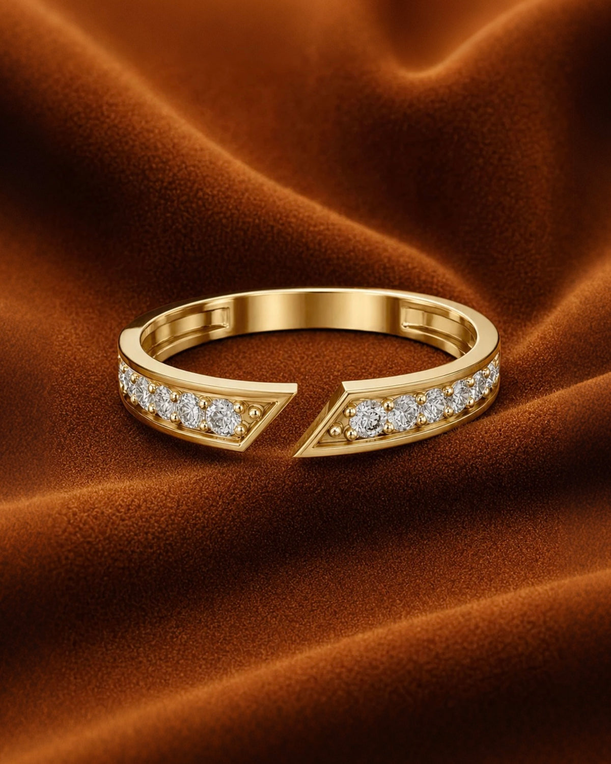 Open Chevron Pavé Ring