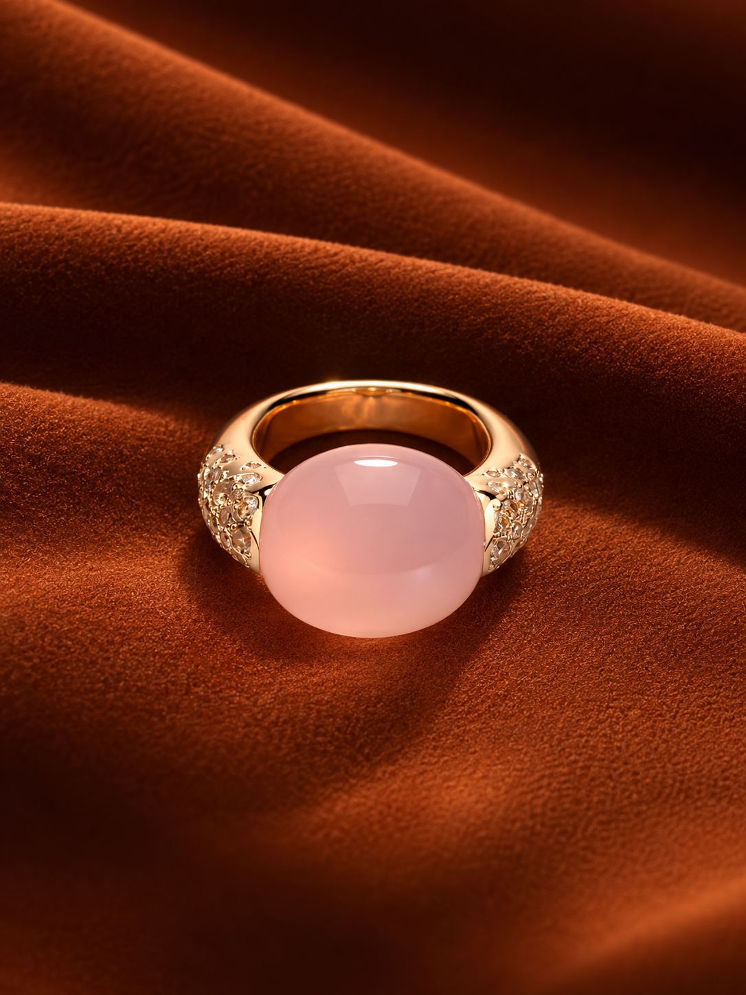 Blush Dome Crystal Ring by MONICONIC