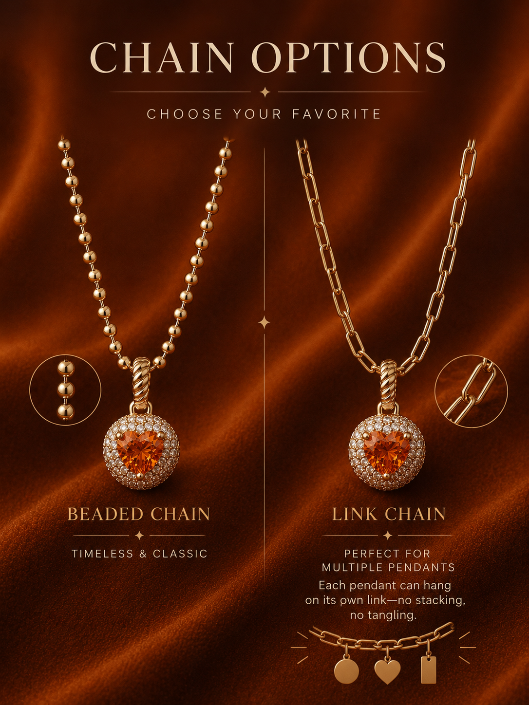 Heart Halo Gemstone Necklace