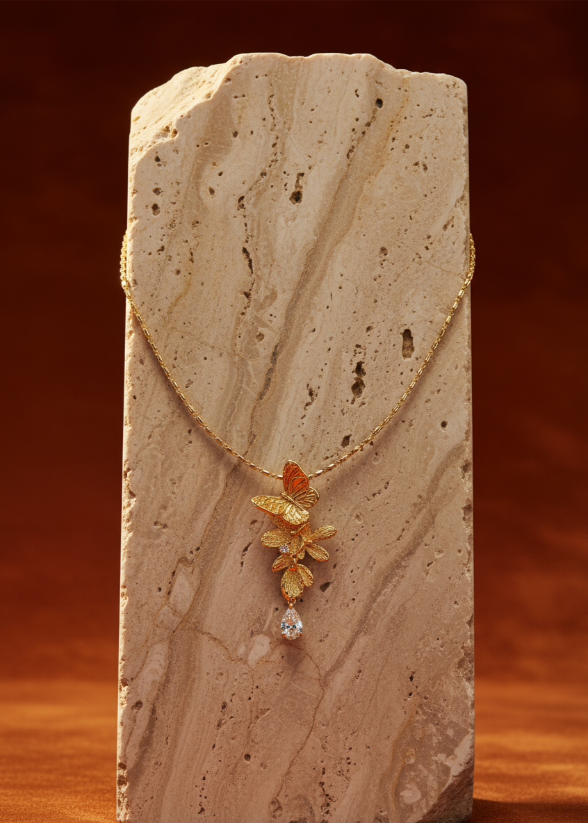 Butterfly Dusk Pendant Necklace