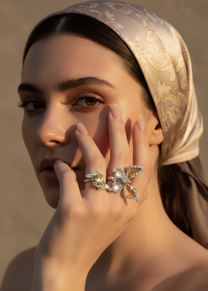 Butterfly Bloom Ivy Ring