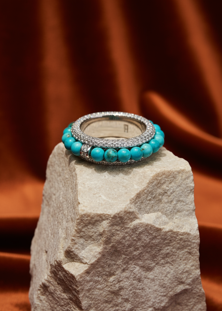 Turquoise Pavé Ring