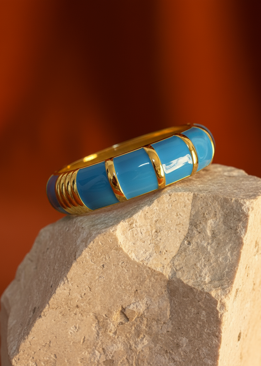 Azure Enamel Bangle