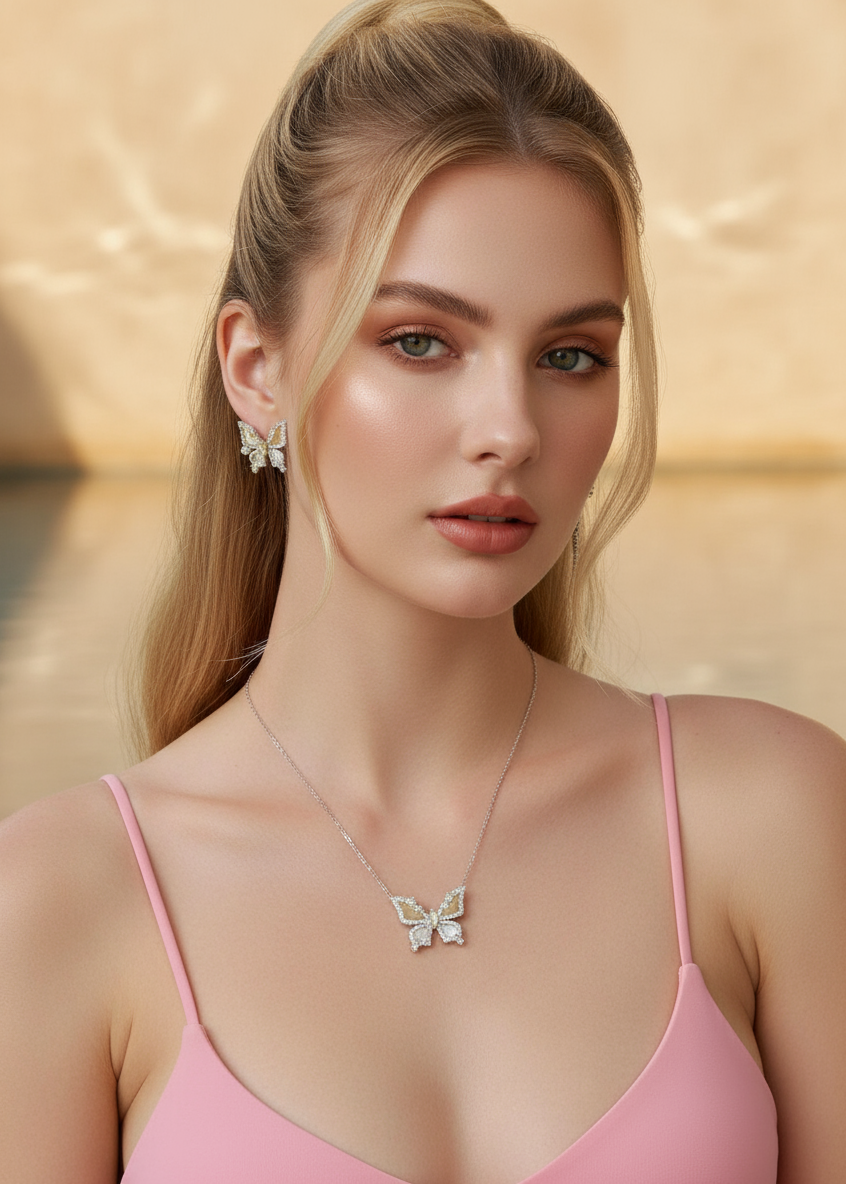 Butterfly Bloom Pendant Necklace