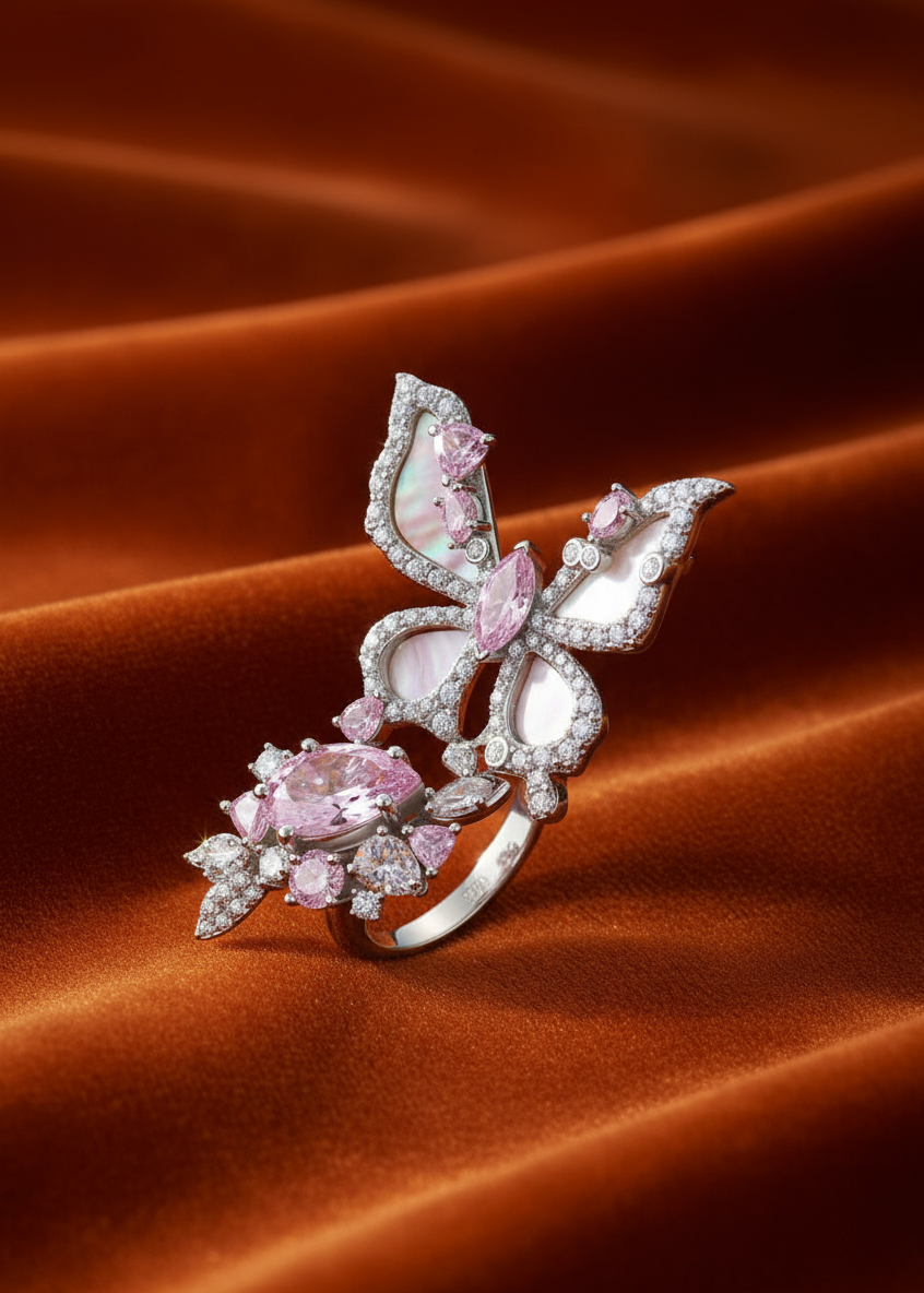 Butterfly Bloom Ivy Ring