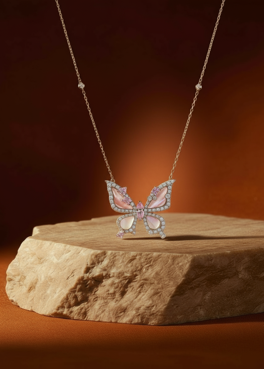 Butterfly Bloom Pendant Necklace