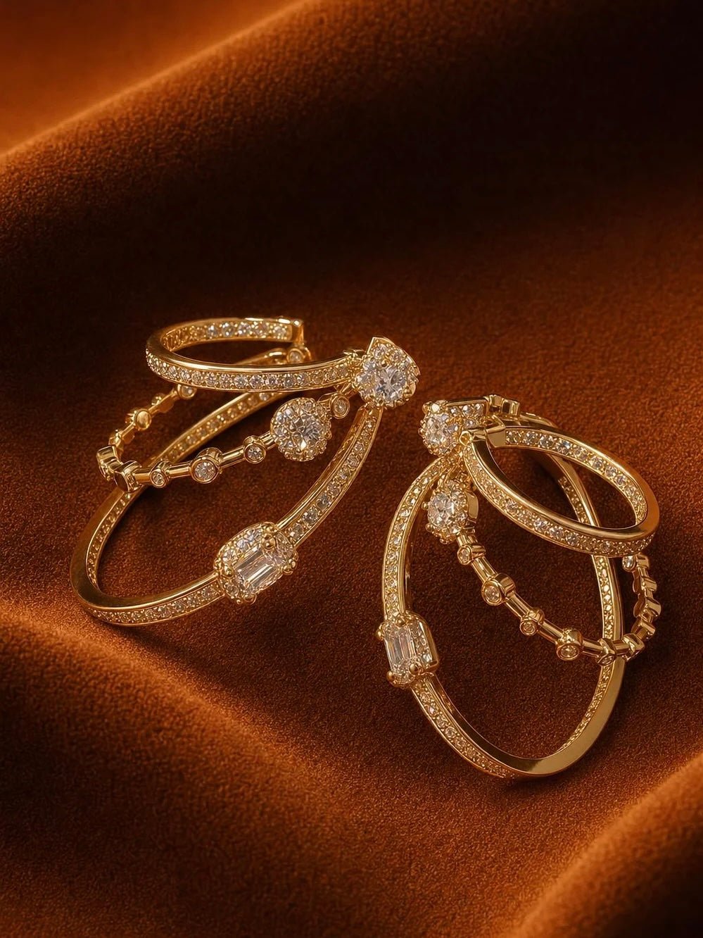 Crystal Hoop Statement Earrings