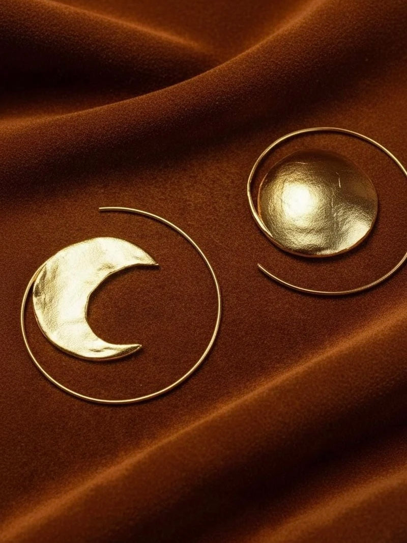 Moon & Sun Hoop Earrings