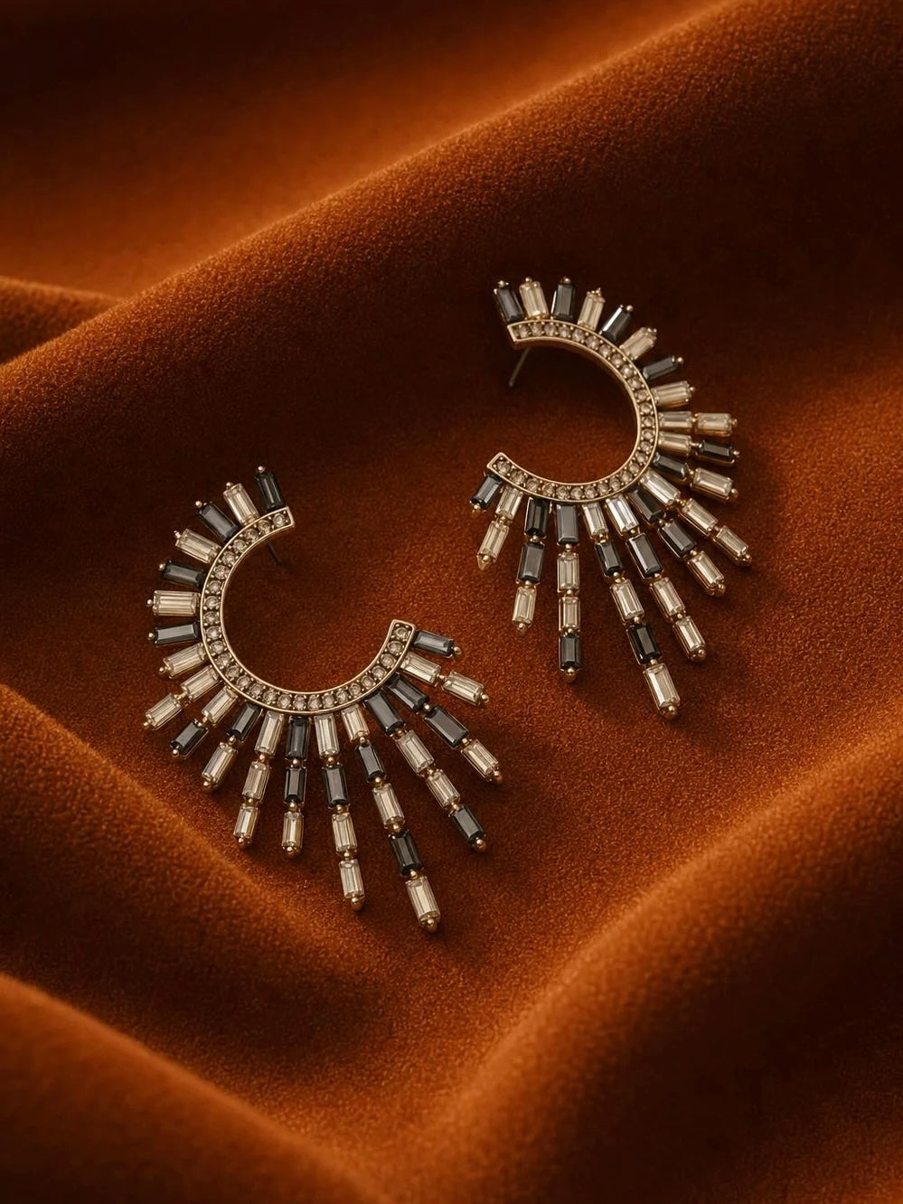 Radiant Fan Crystal Earrings