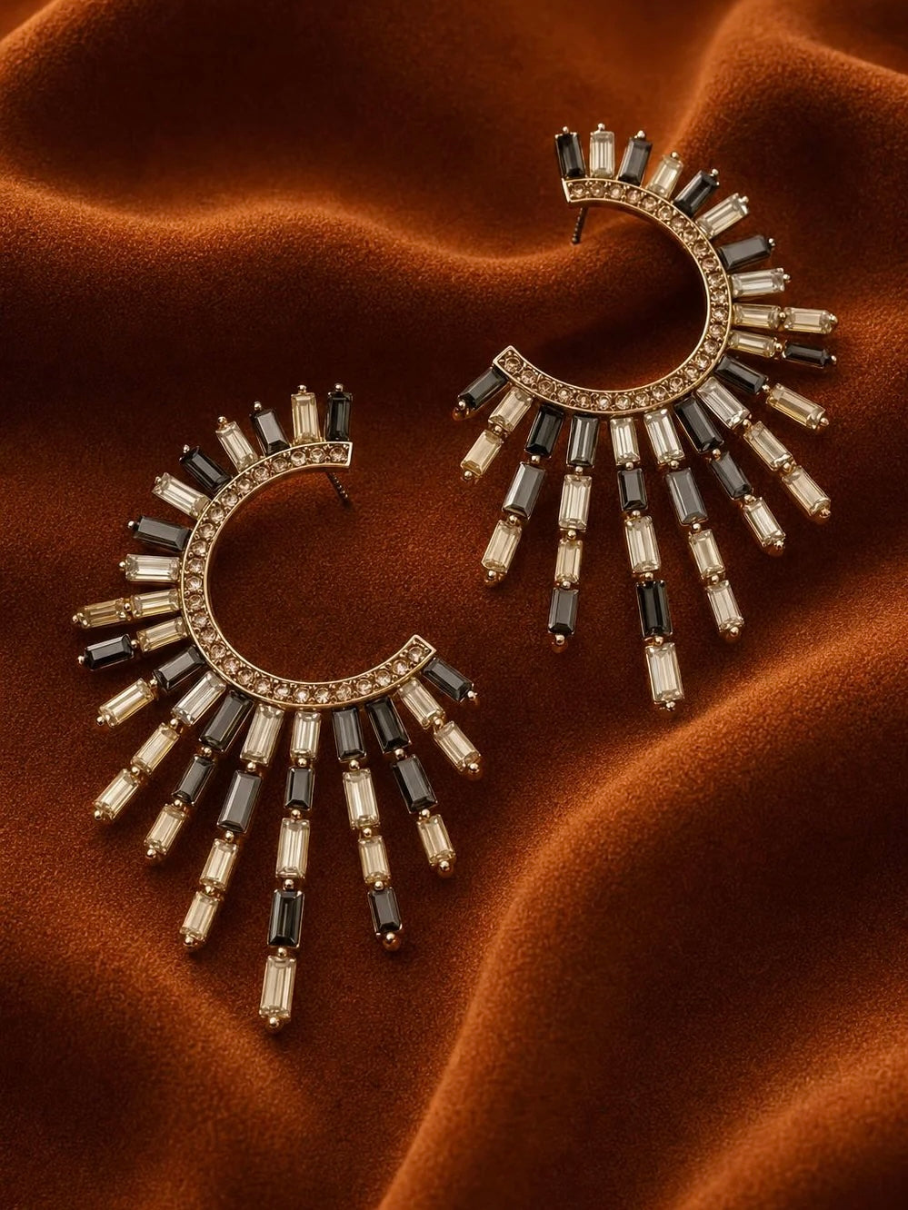Radiant Fan Crystal Earrings
