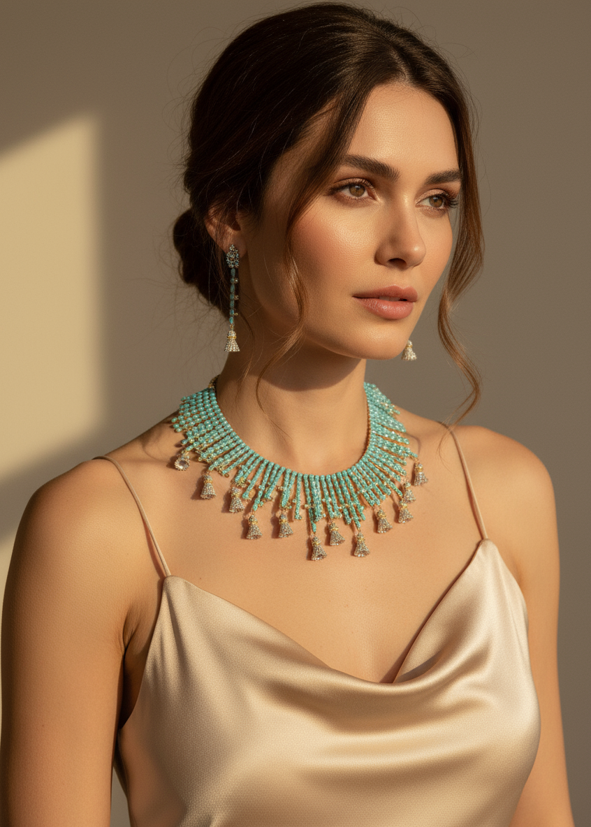 Azure Fringe Collar