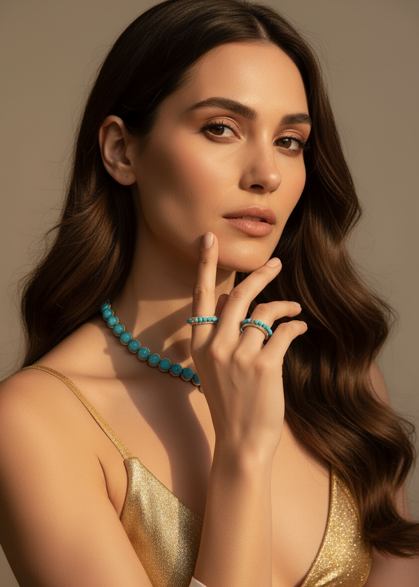 Turquoise Pavé Ring