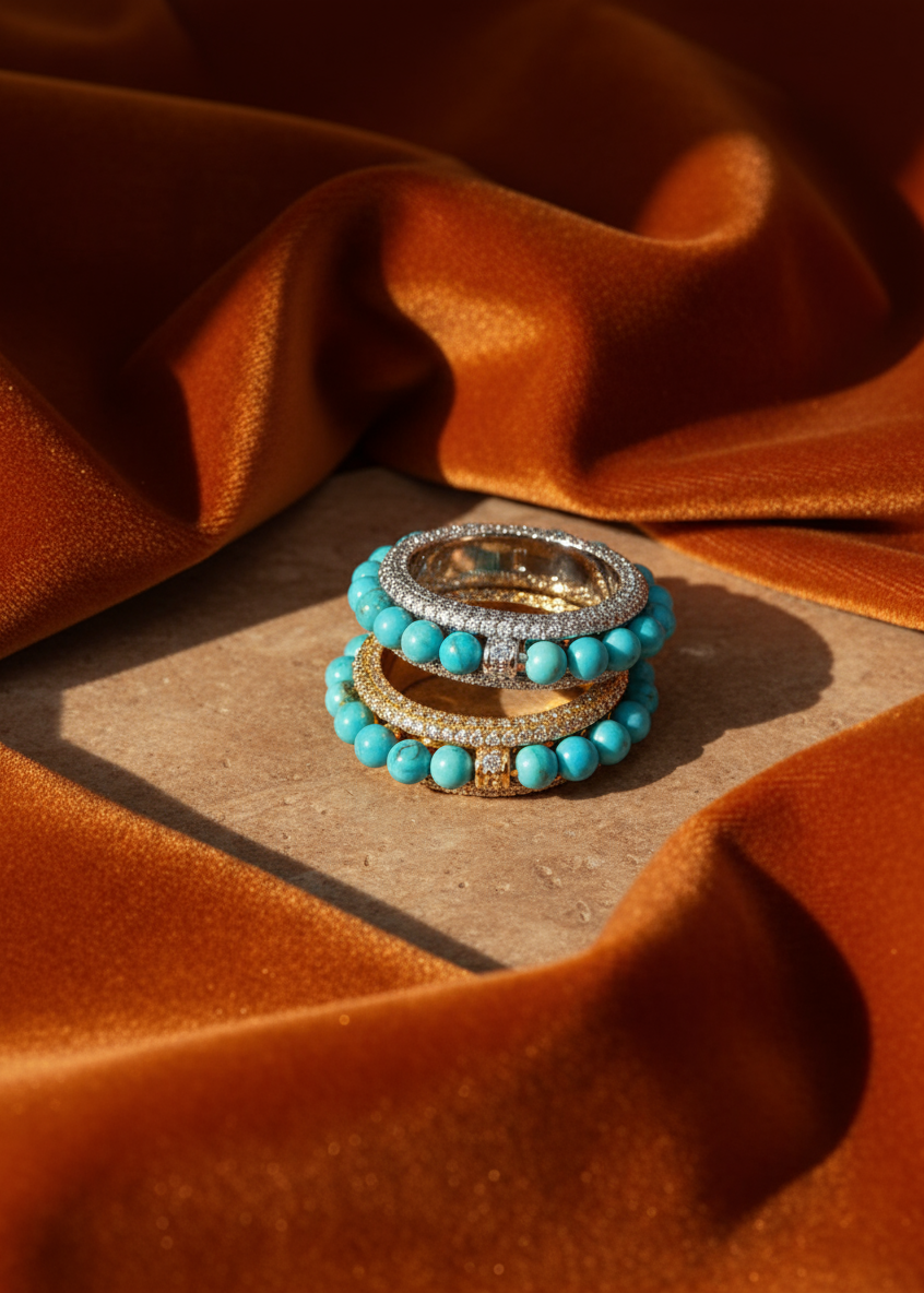 Turquoise Pavé Ring