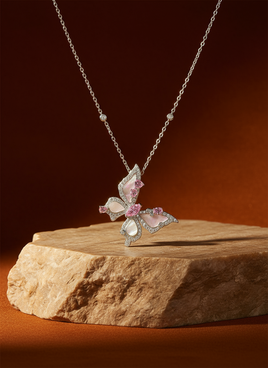 Butterfly Bloom Side Necklace