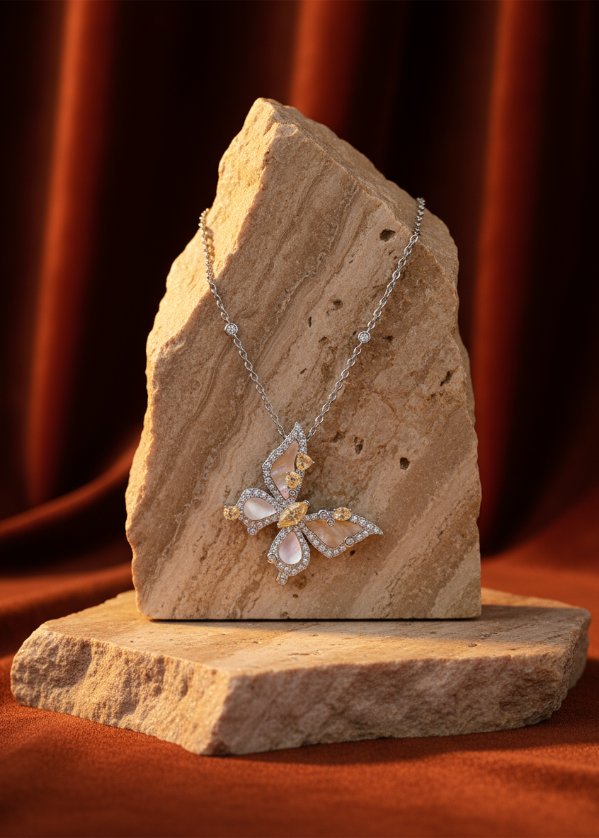 Butterfly Bloom Side Necklace