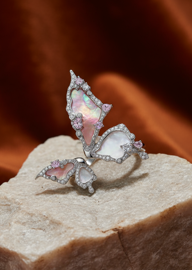 Butterfly Bloom Poppy Ring