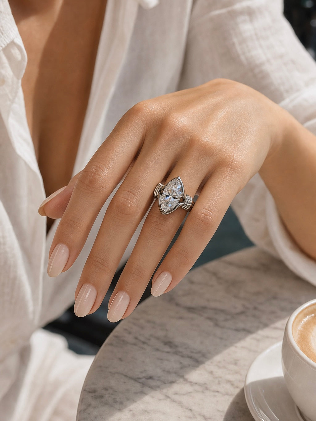 Marquise Trellis Cocktail Ring