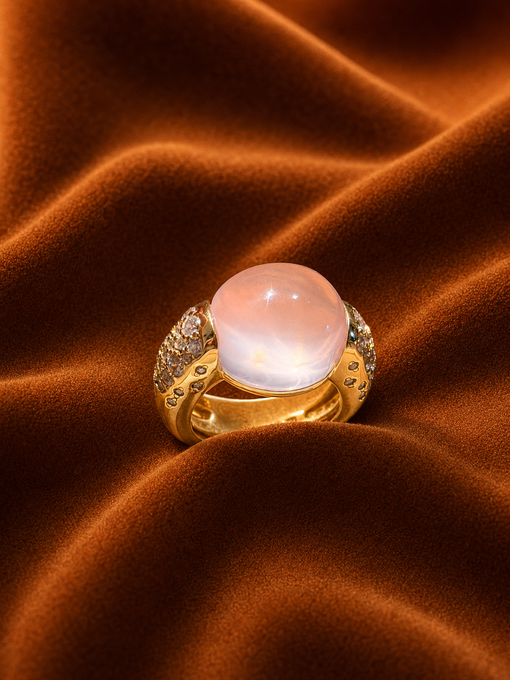 Blush Dome Crystal Ring by MONICONIC