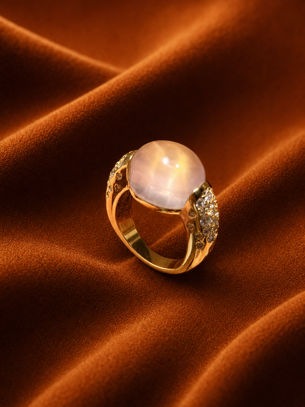 Blush Dome Crystal Ring by MONICONIC