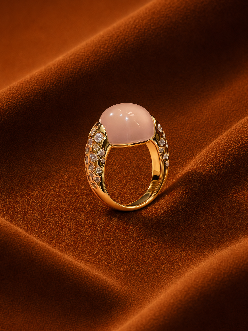 Blush Dome Crystal Ring by MONICONIC