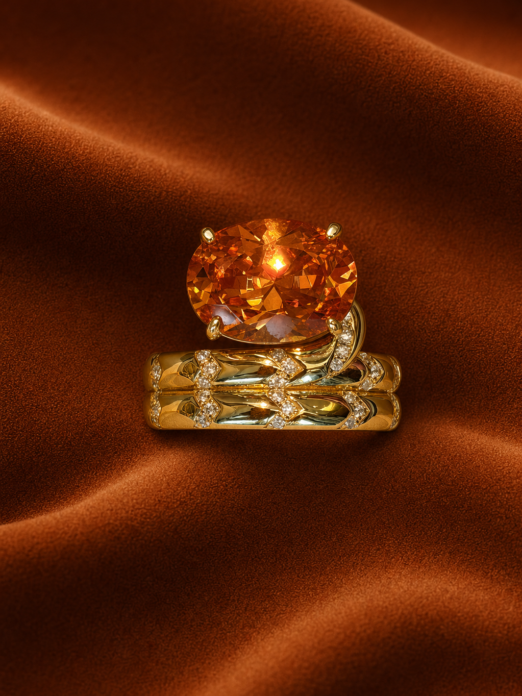 Solar Ember Cocktail Ring by MONICONIC