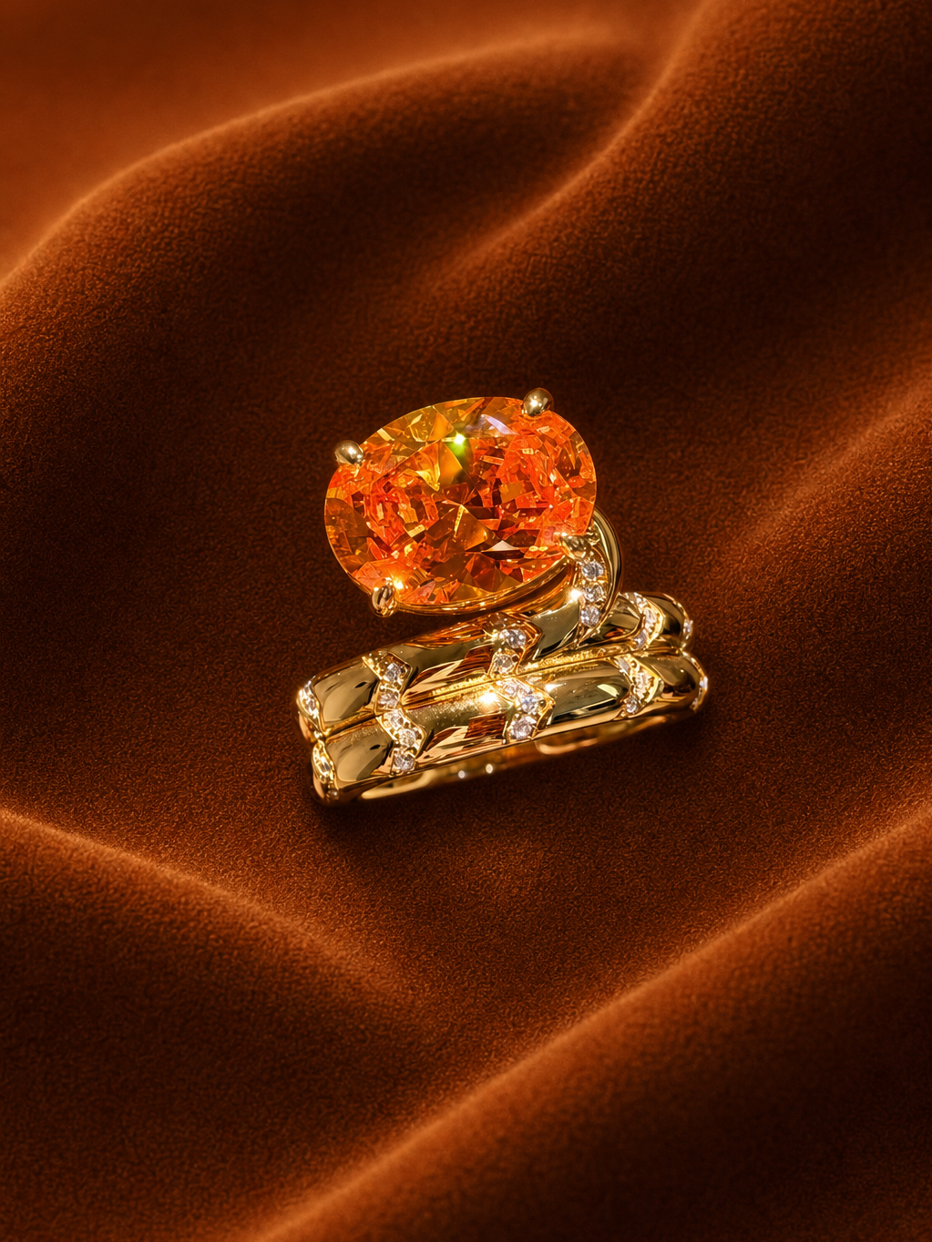 Solar Ember Cocktail Ring by MONICONIC