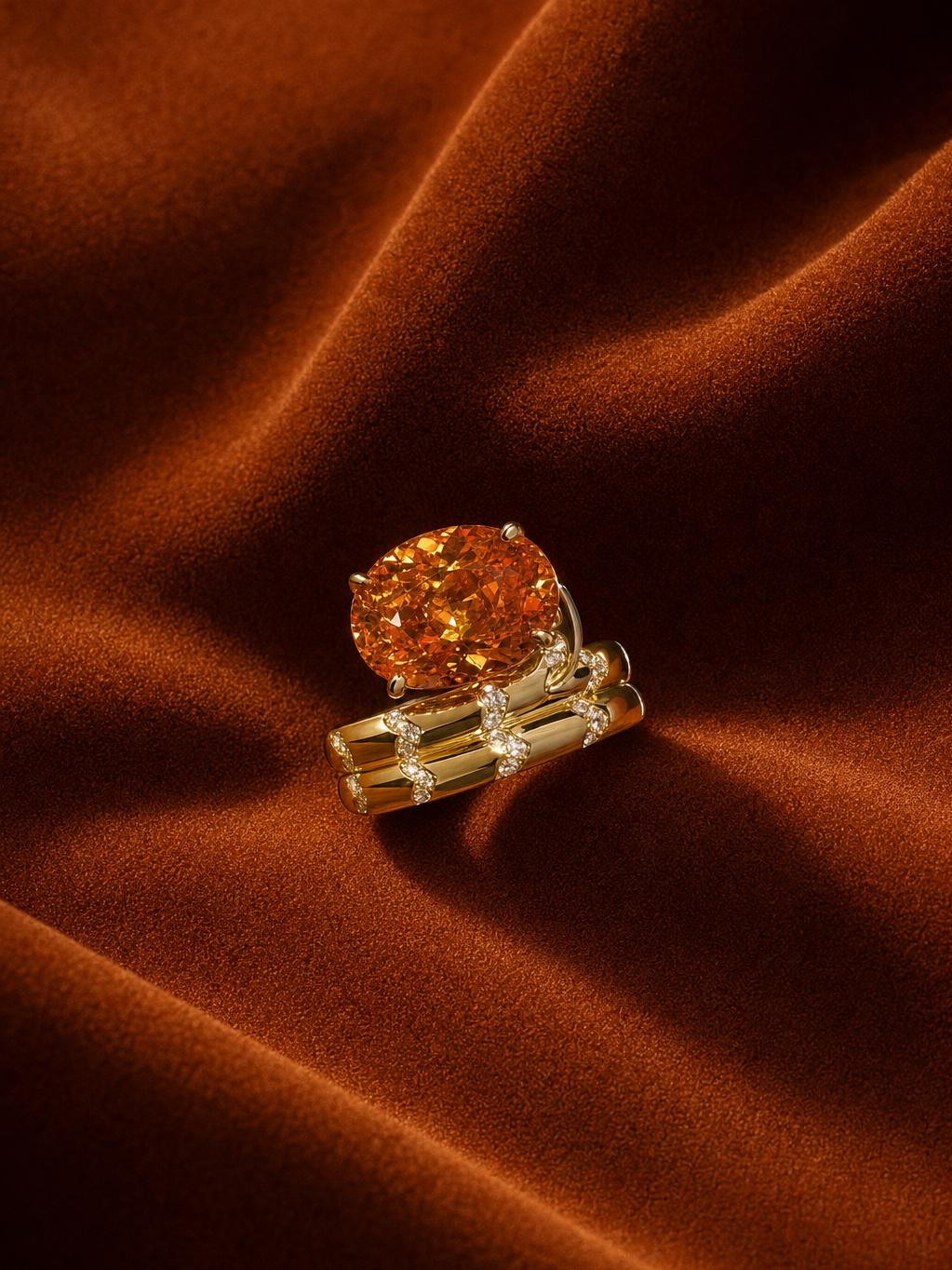 Solar Ember Cocktail Ring by MONICONIC