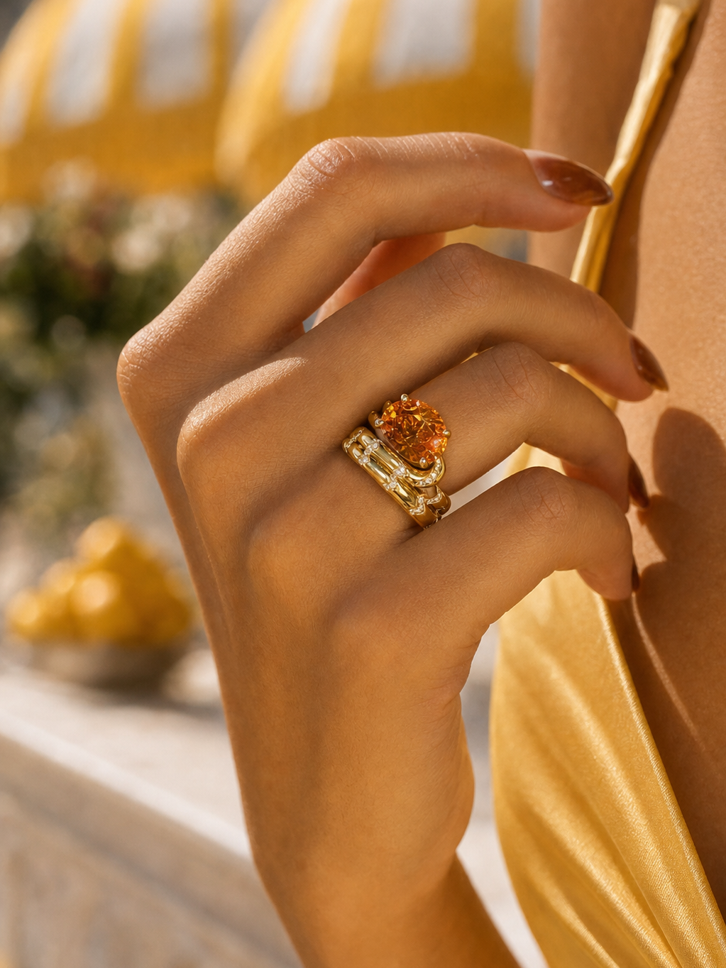 Solar Ember Cocktail Ring by MONICONIC
