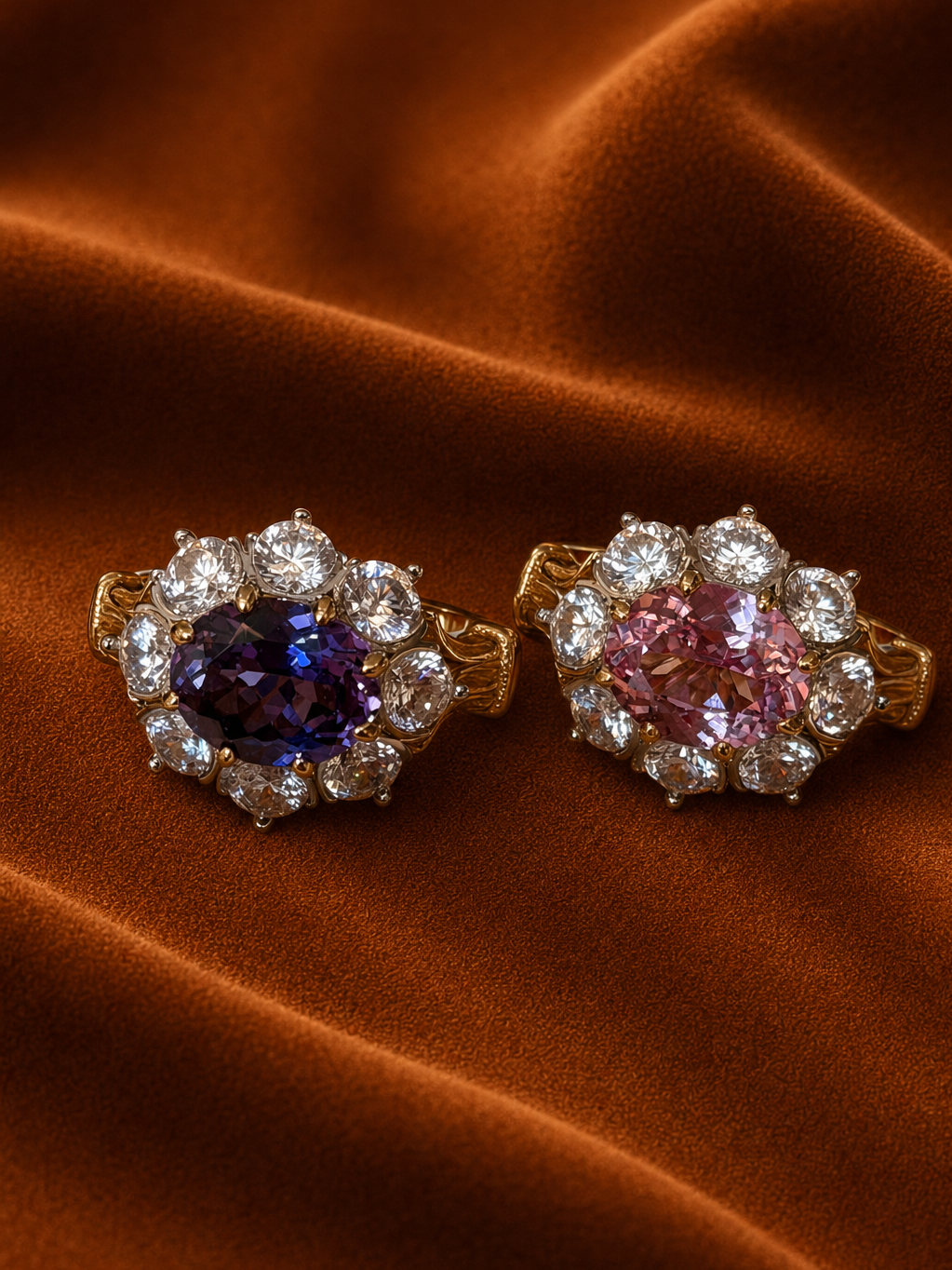 Oval Halo Sapphire Ring by MONICONIC
