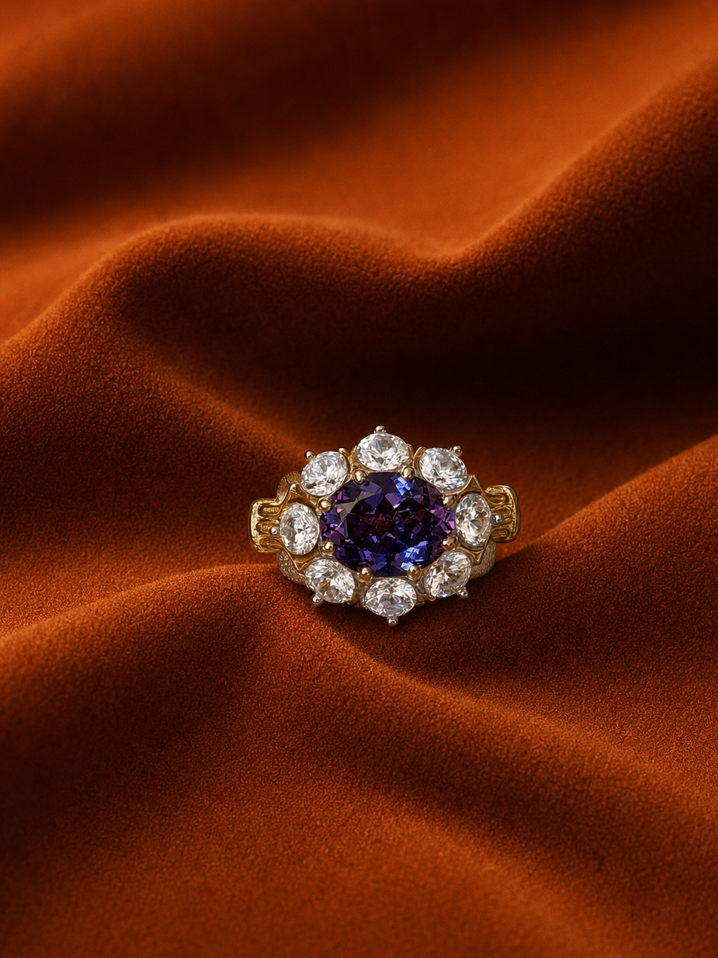 Oval Halo Sapphire Ring by MONICONIC
