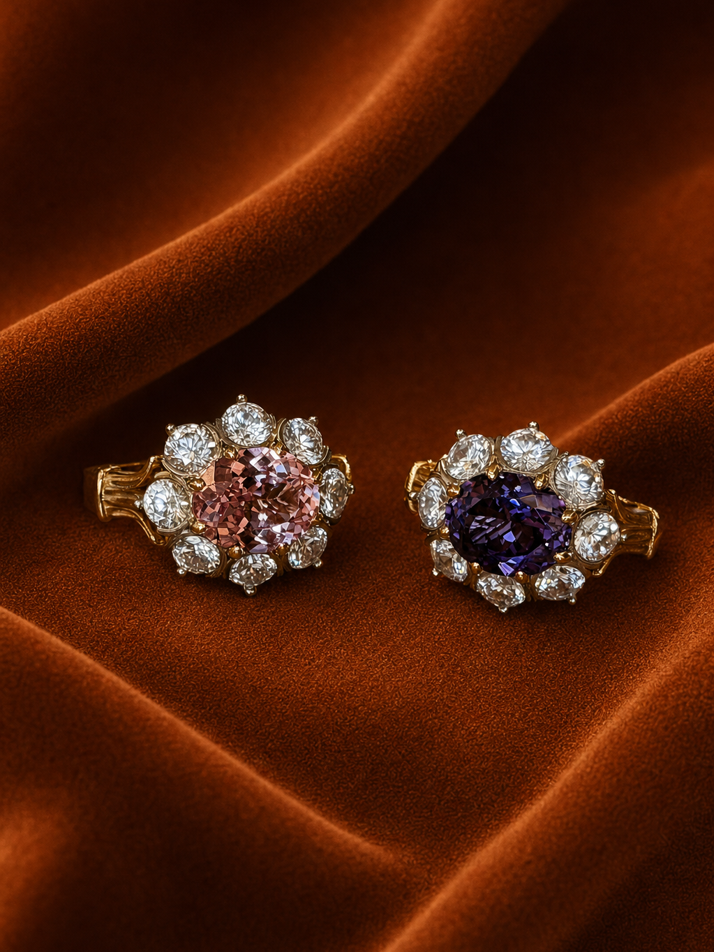 Oval Halo Sapphire Ring by MONICONIC