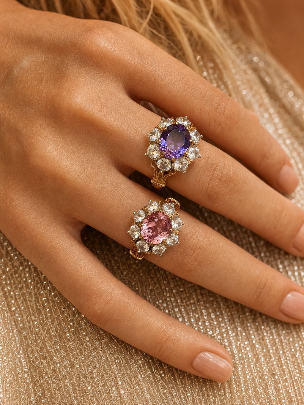 Oval Halo Sapphire Ring by MONICONIC