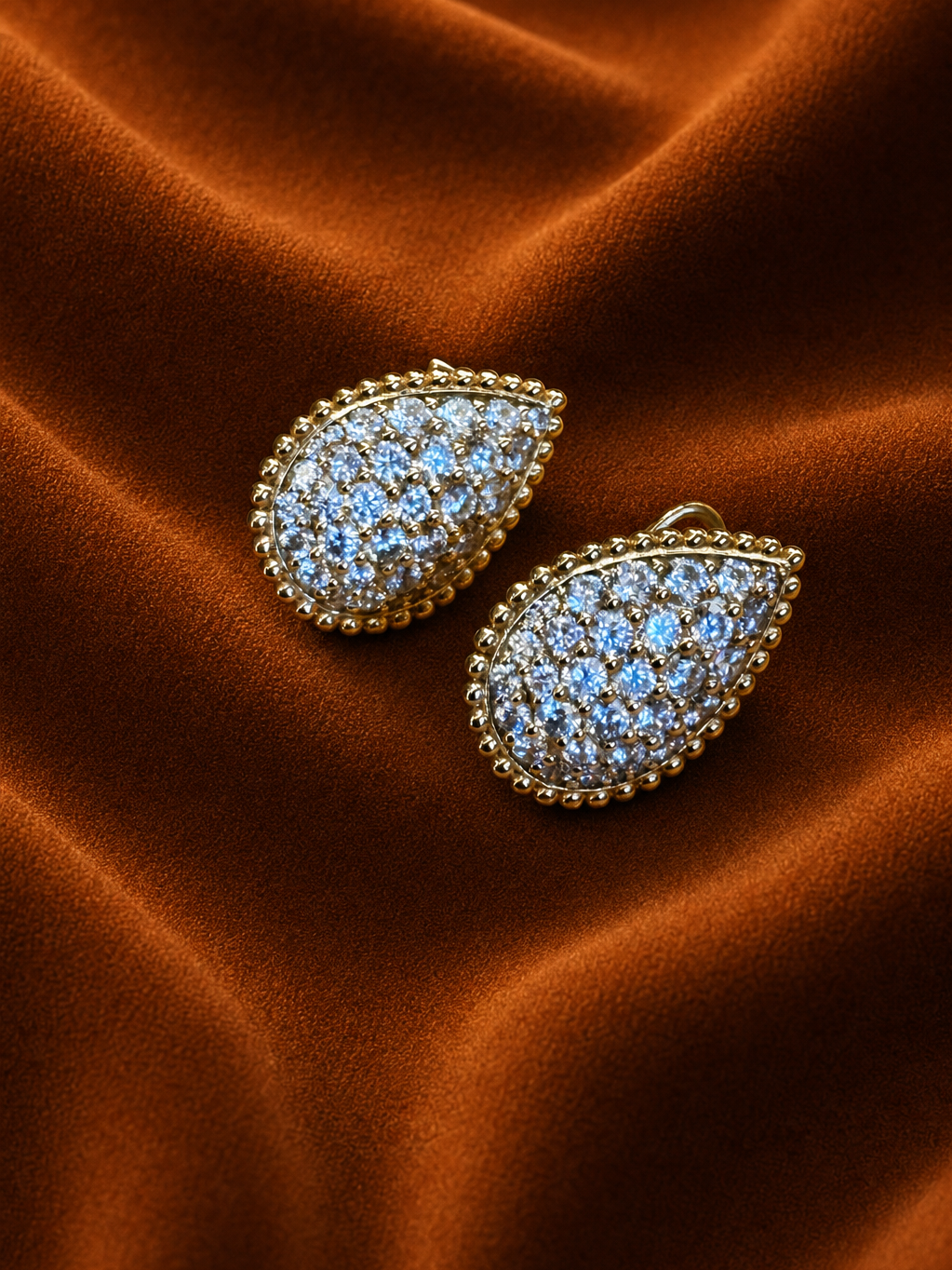 Pavé Teardrop Stud Earrings by MONICONIC