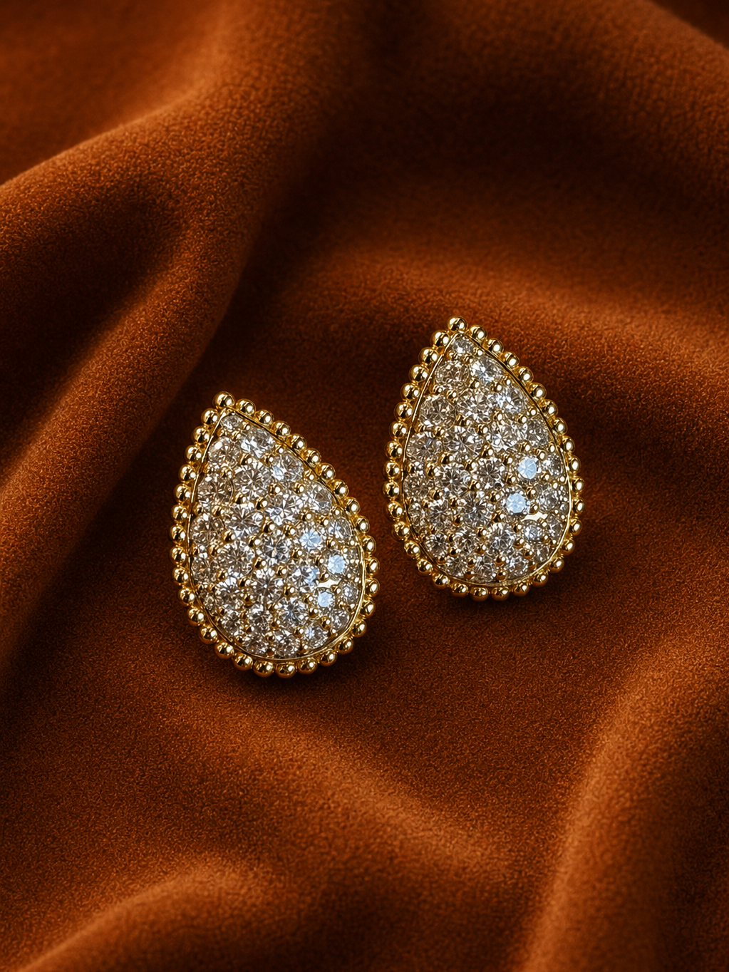 Pavé Teardrop Stud Earrings by MONICONIC