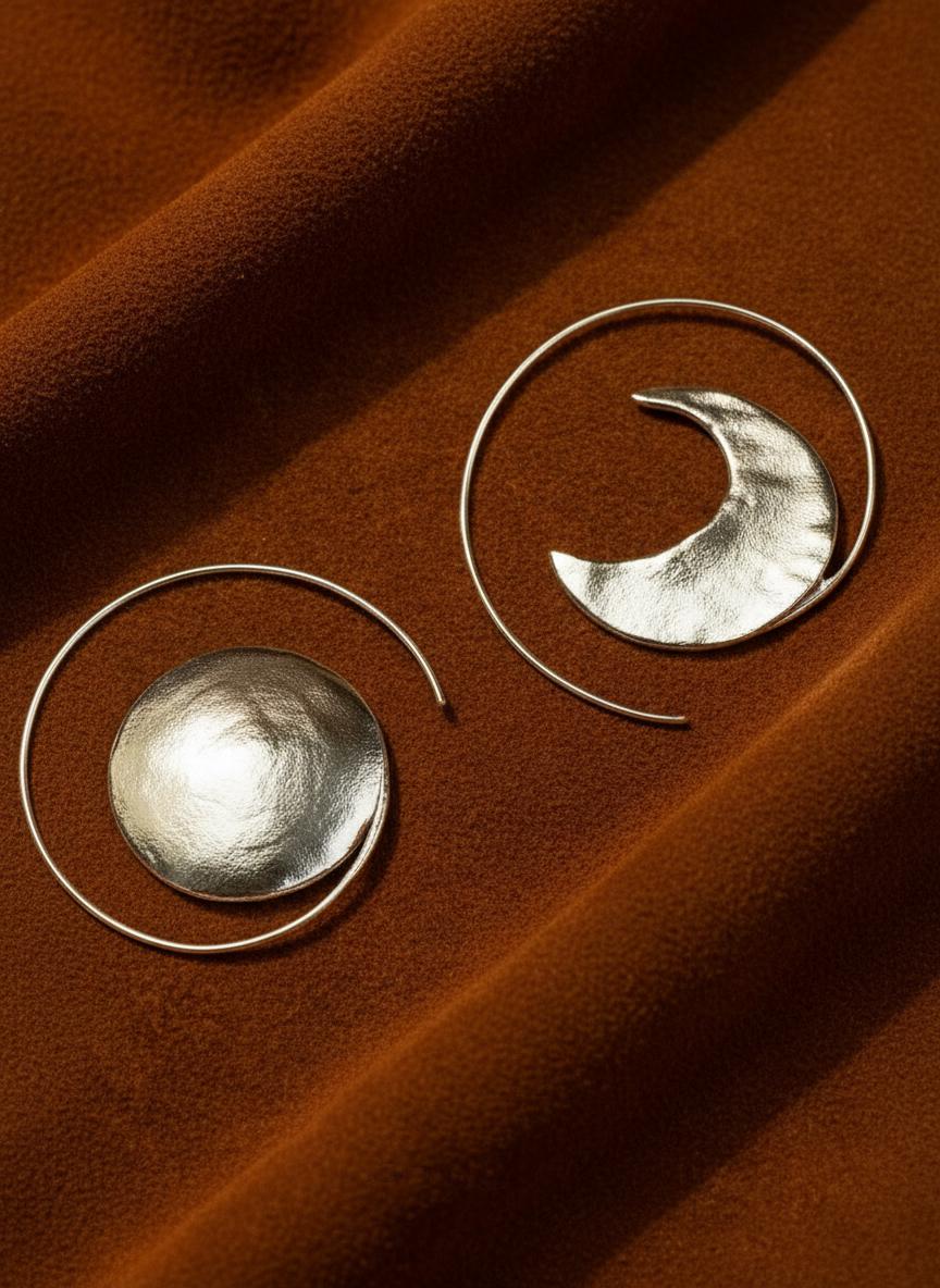 Moon & Sun Hoop Earrings