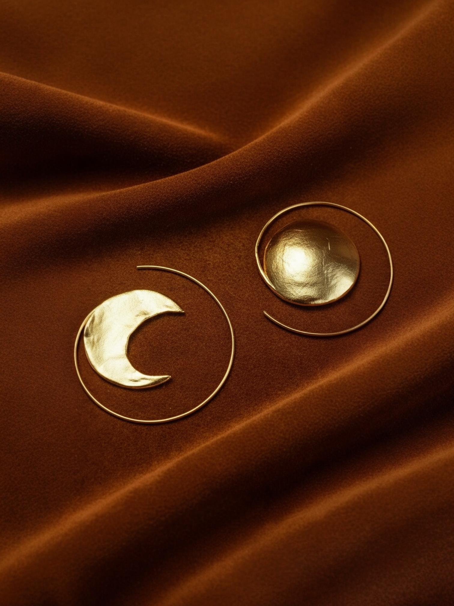 Moon & Sun Hoop Earrings