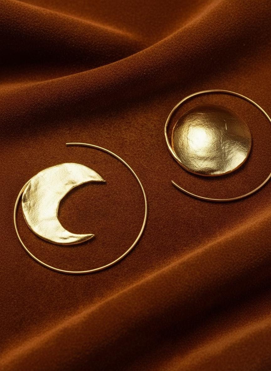 Moon & Sun Hoop Earrings